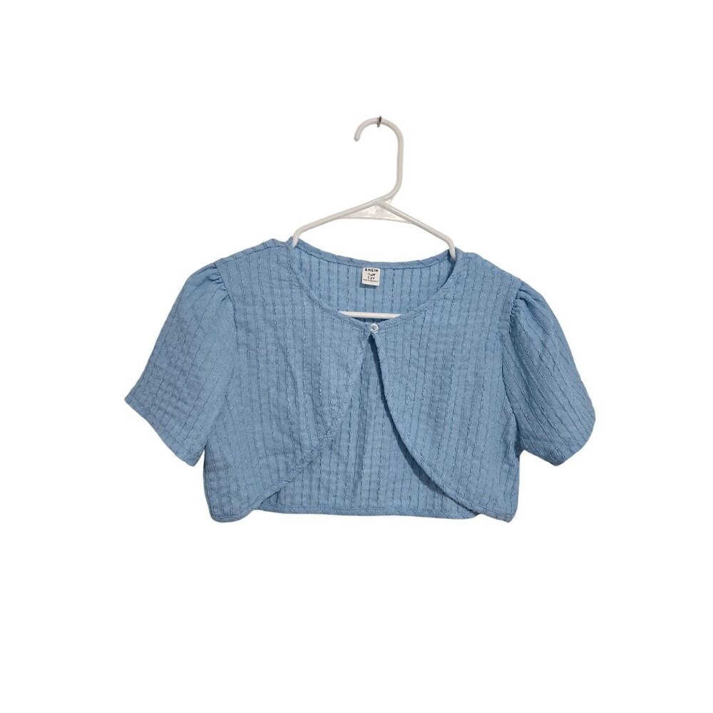 SHEIN Kids Elegant Textured Fabric Spaghetti Strap Vacation Style Dress With Coa - Picture 8 of 9